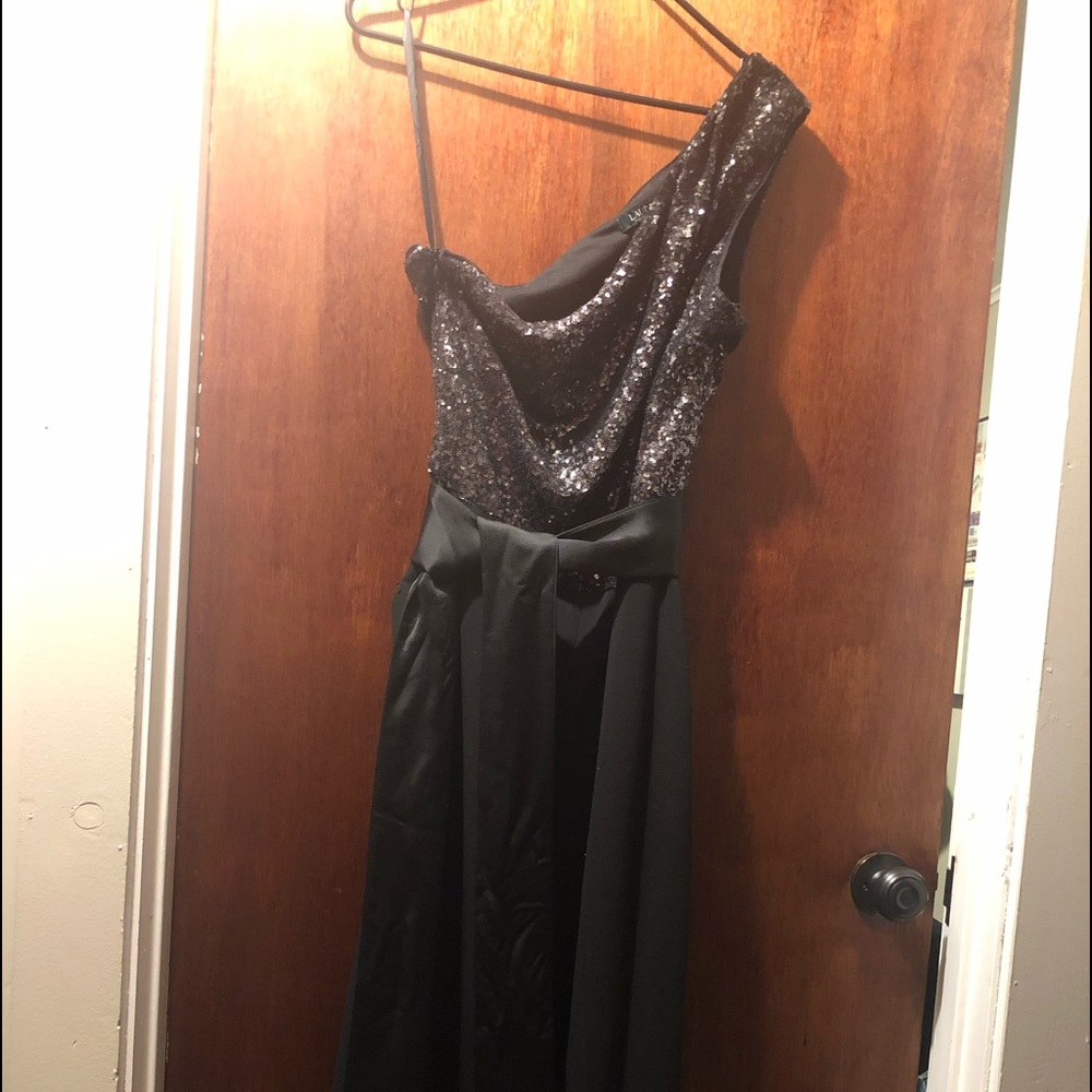 Ralph Lauren One-Shoulder Cocktail Suit